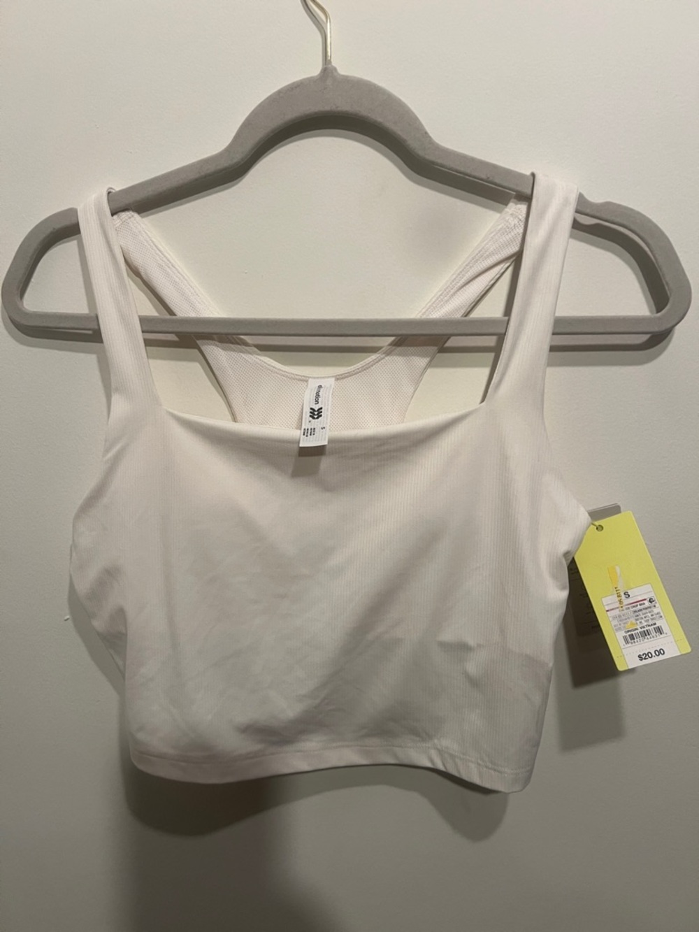 wild fable White Ribbed Square Neck Crop Tank